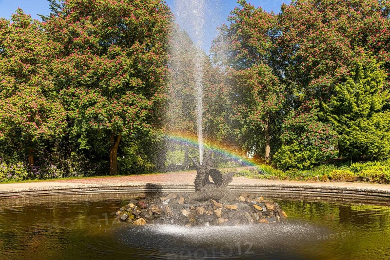 Pictures from Ballenstedt Harz Selketal Fountain with fountain and rainbow
