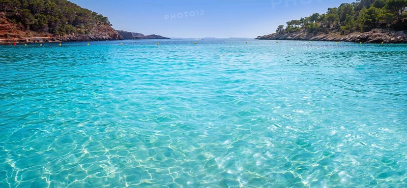 Ibiza Cala Salada and Saladeta in Balearic Islands of spain