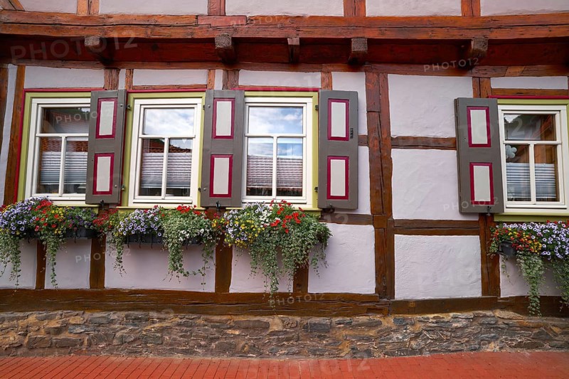 Stolberg facades in Harz mountains of Germany