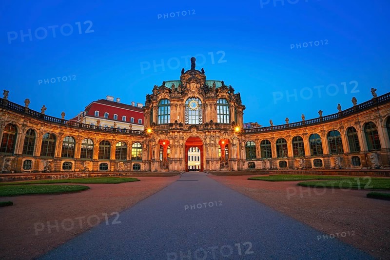 Dresden sunset at Zwinger in Saxony of Germany