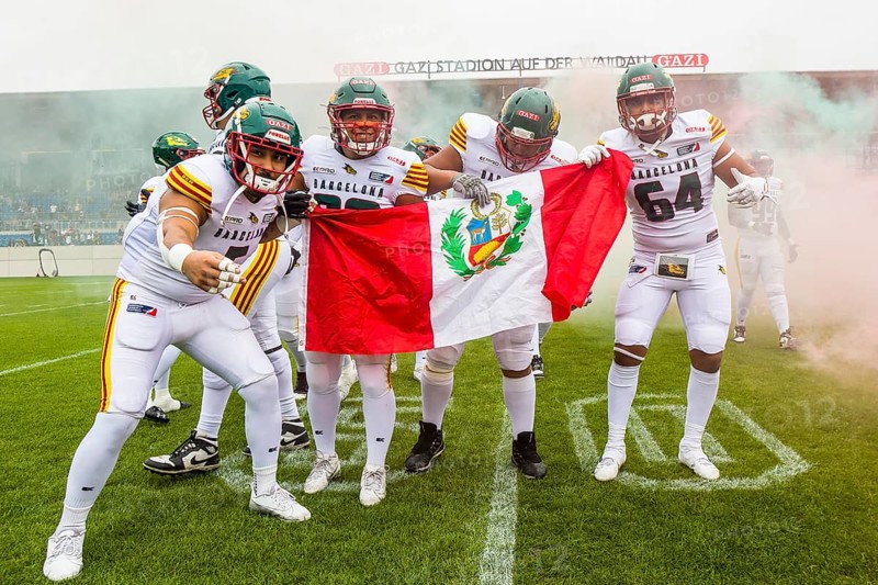 European League of Football, ELF/ Game: Barcelona Dragons at Stuttgart Surge on 18. Aug. 2024, in the Gazi-Stadion, Stuttgart, Germany, Europe