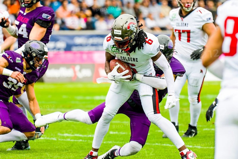 European League of Football, ELF/ Game : Cologne Centurions at Frankfurt Galaxy on July. 01. 2023, in the PSD Bank Arena, Frankfurt, Germany Cologne Centurions- WR # 6 Terryon Robinson