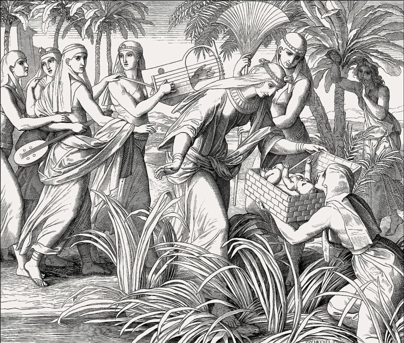 The Finding of Moses, Old Testament, by Julius Schnorr von Carolsfeld, 1860