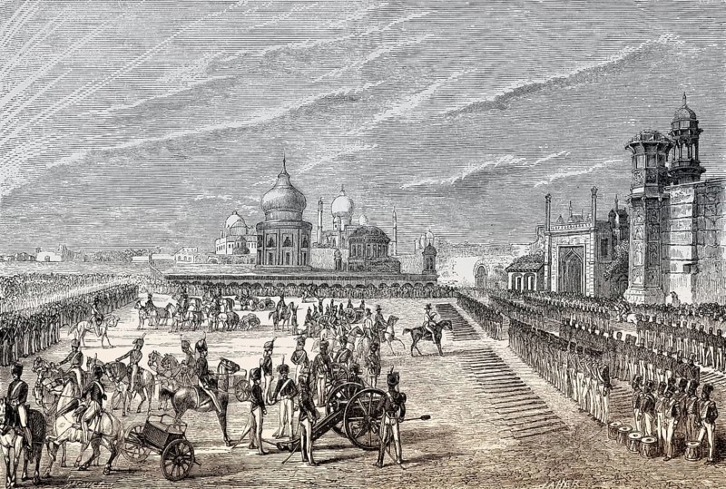 Disarming Indian infantrymen, Agra, Indian Rebellion of 1857