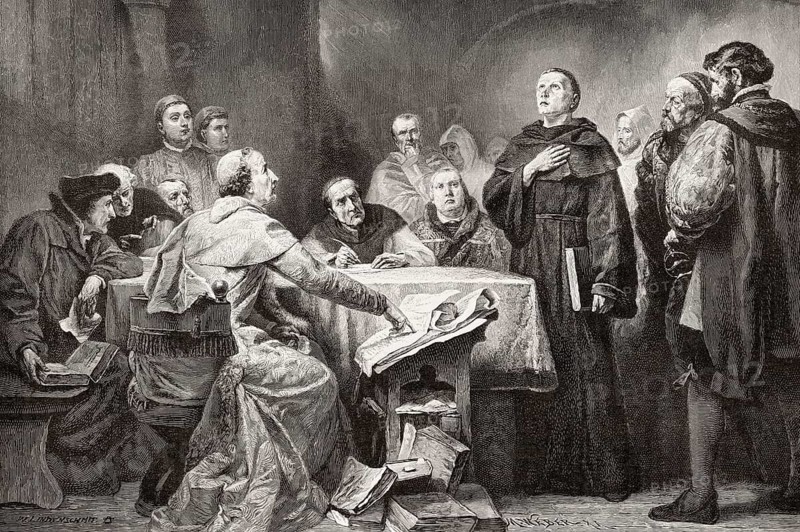The meeting of Cajetan and Martin Luther, Augsburg, Germany, Europe, 1518, Europe