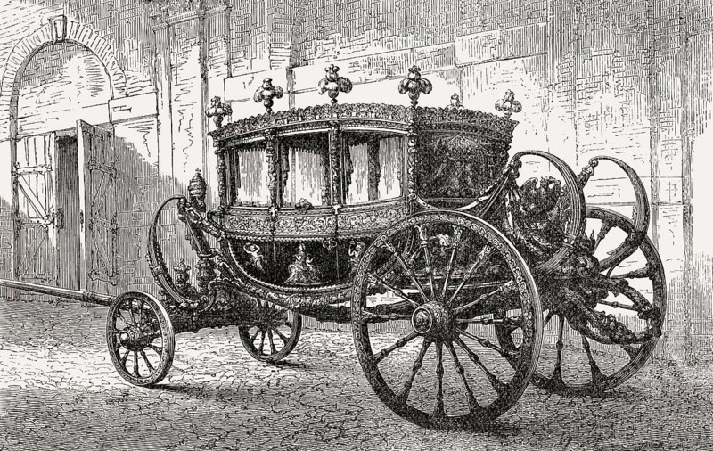 The papal holiday carriage, Rome, Italy, 19th Century, Europe