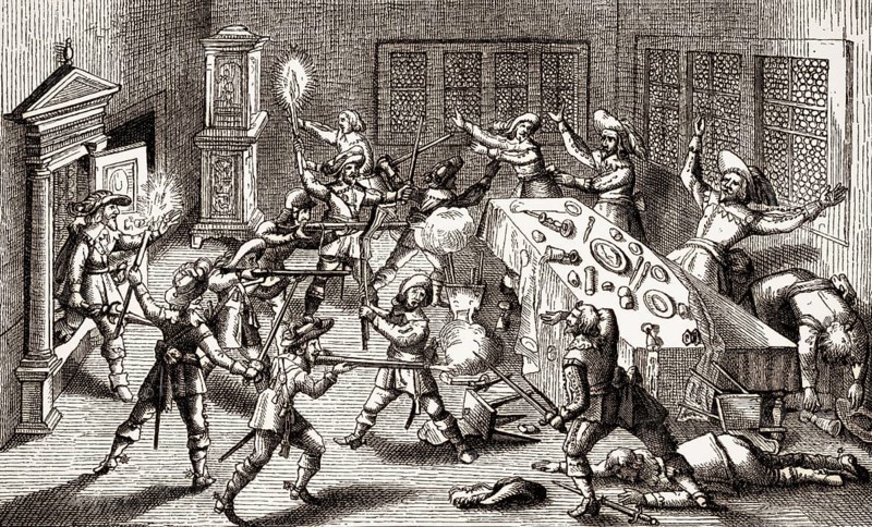 Killing of Albrecht von Wallenstein, 1583 - 1634, commander of the imperial forces in the Thirty Years' War