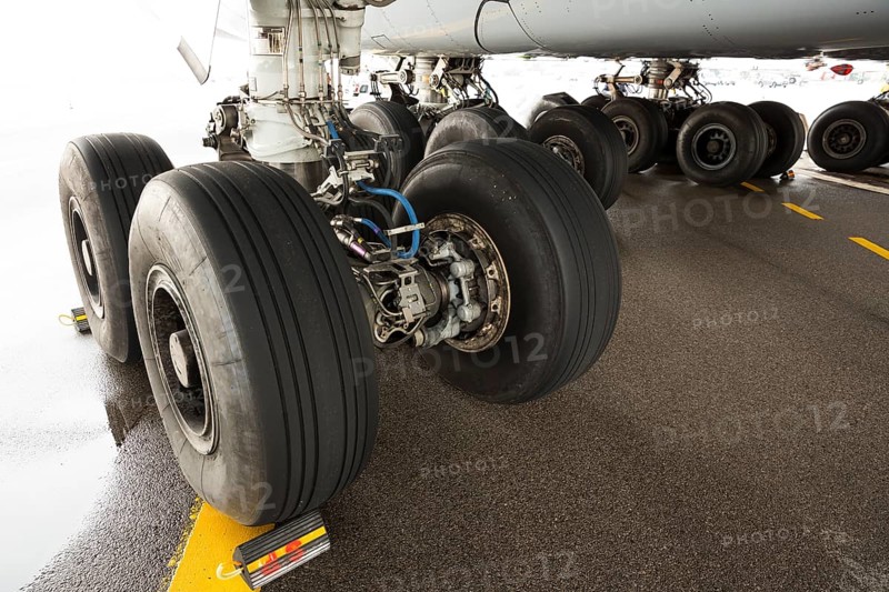 A380 airplane's tires at Sofia's airport