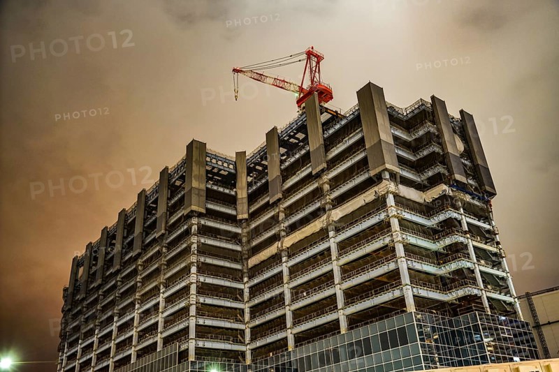 High-rise building construction site of the Yokohama Minato Mirai. Shooting Location: Yokohama-city kanagawa prefecture