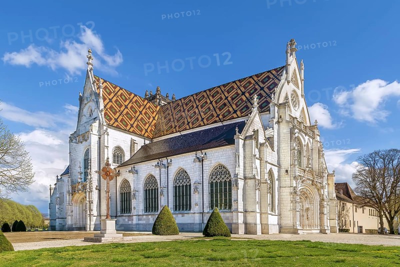 Church of Royal Monastery of Brou in Bourg-en-Bresse, France, Europe