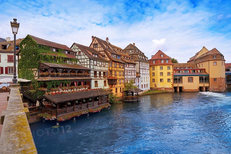 Strasbourg la Petite France in Alsace half timbered houses