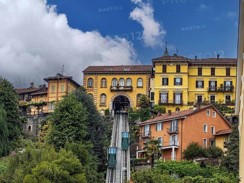 View of the funicular of Biella town