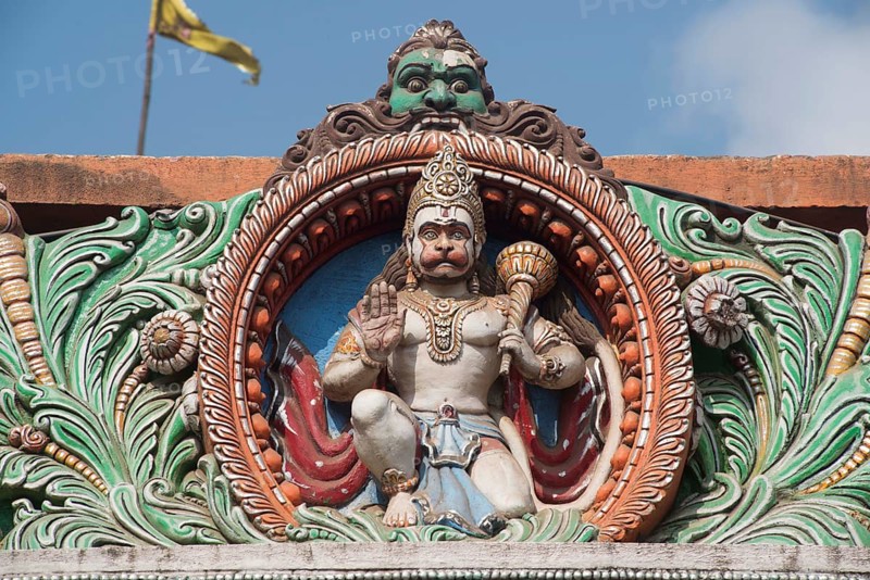 Lord hanuman statue entrance of jagannath temple, puri, orissa, india, asia