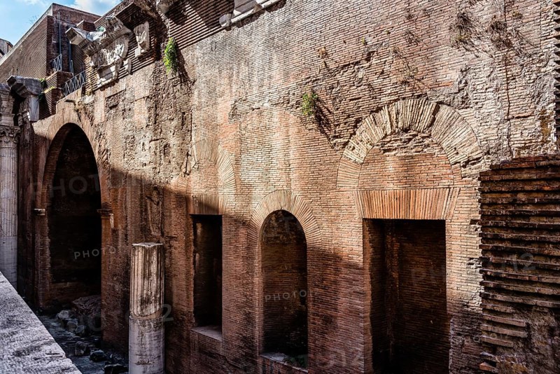 Rome, Italy, August 18, 2016: Outdoor view of Pantheon of Agripa in Rome a sunny summer day. The Pantheon is a former Roman temple, now a church, Europe