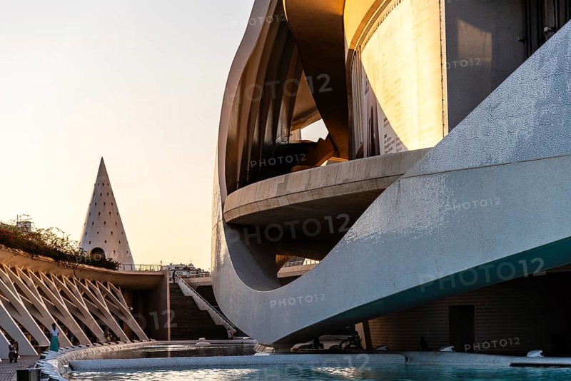 Valencia, Spain, July 29, 2023: View of Palau de les Arts Reina Sofia in Valencia in the City of Arts and Sciences. It was designed by famous Spanish architect Santiago Calatrava, Europe