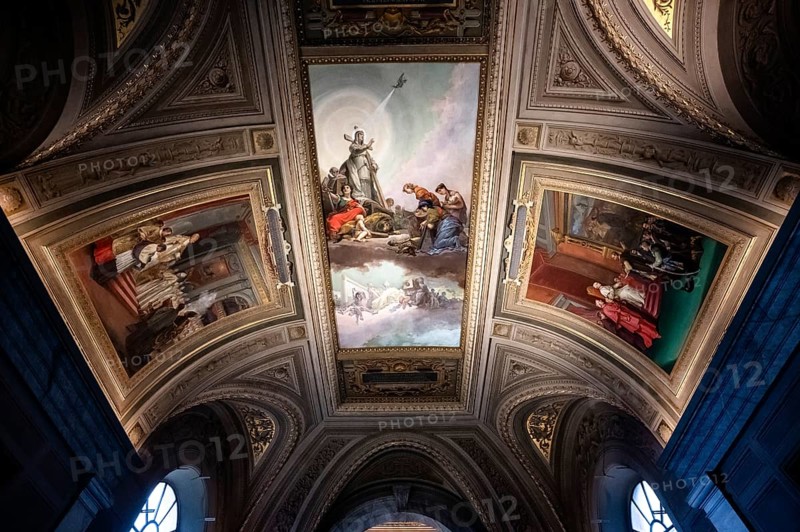 Ceiling frescoes in a magnificent vault with religious scenes Vatican, Rome