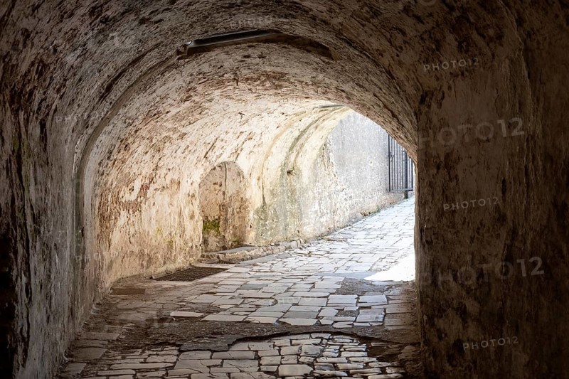 Tunnel through the walls of the old fortress, Kerkyra, Corfu