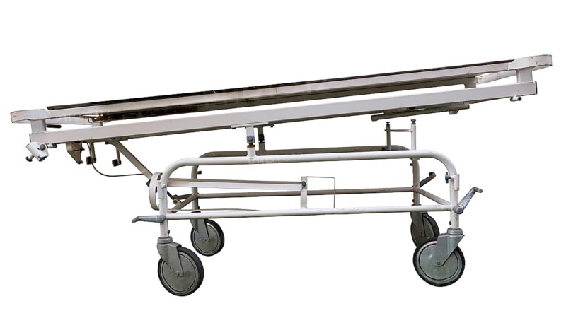 Isolated Vintage Hospital Stretcher On White Background