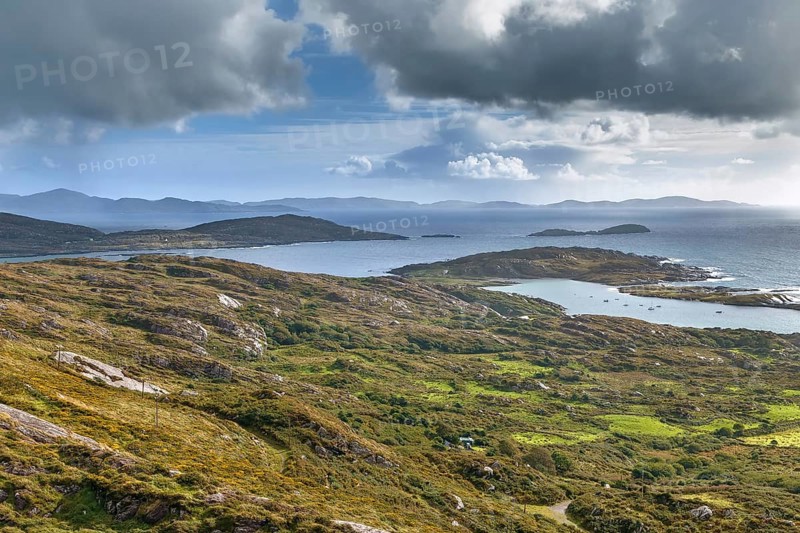 Landscape with ocean shore from Ring of Kerry, Ireland, Europe