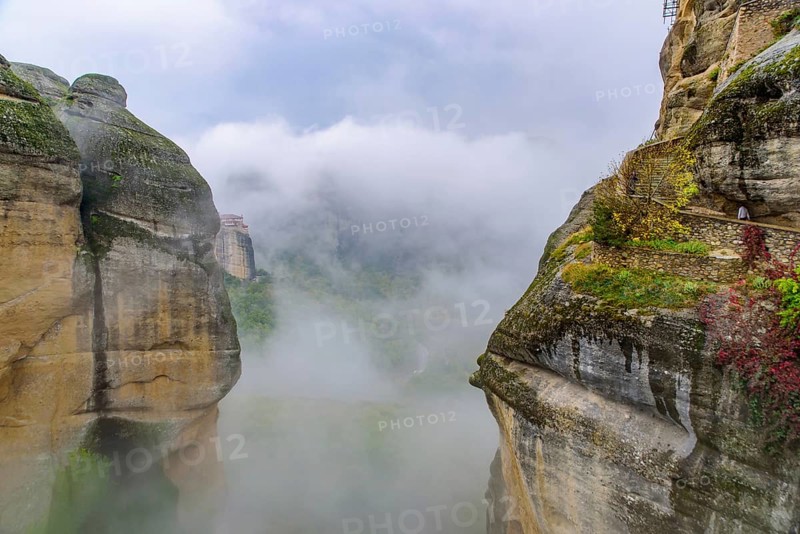 Landscape of rock formation in Meteora, Greece, Europe