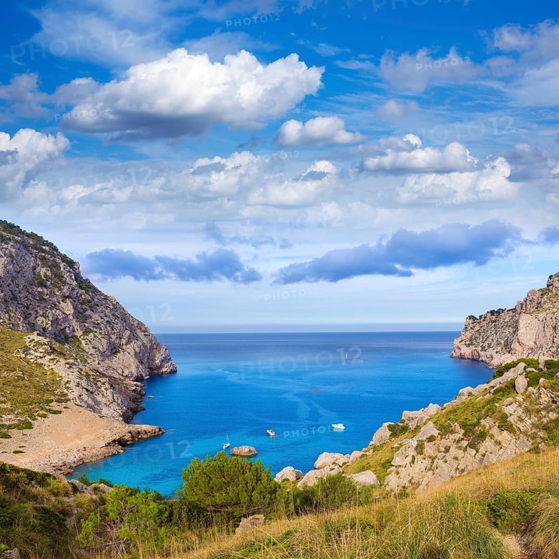 Majorca Cala Figuera beach of Formentor in Mallorca Balearic island of Spain