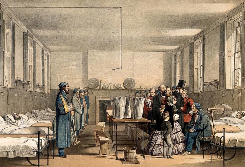 Queen Victoria and Prince Albert visiting wounded soldiers, Brompton Hospital, Chatham, Crimean War