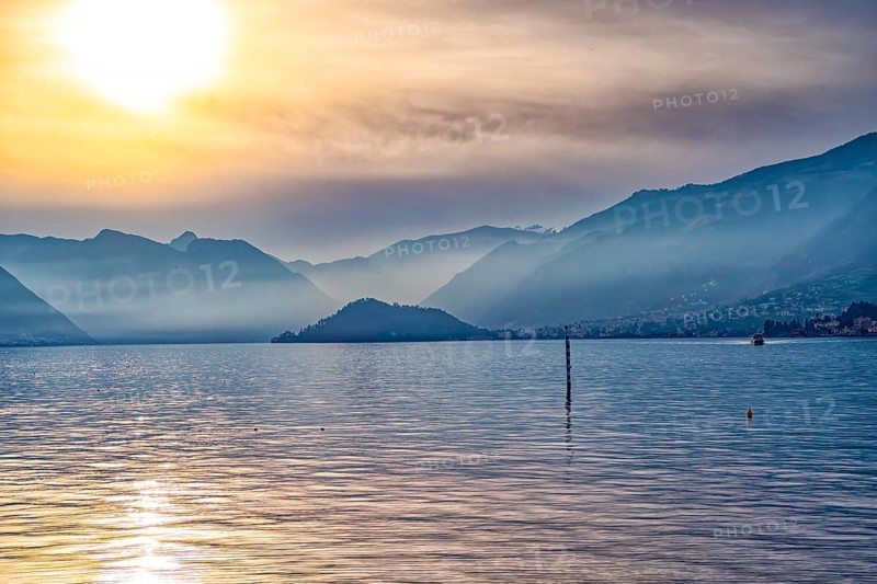 Sunset on Lake Como from Bellagio lakeside