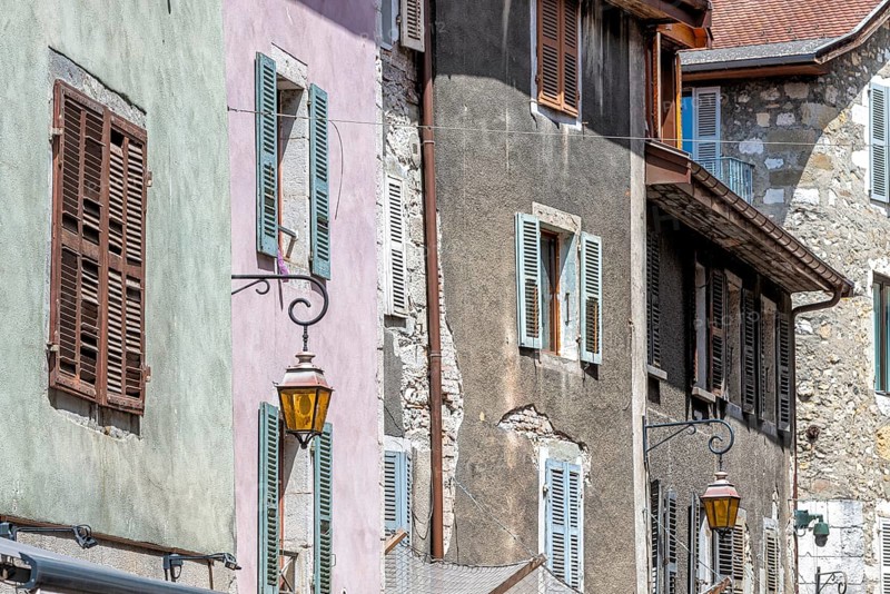 Old buildings in the old town centre of Annecy in the Haute Savoie department in southern France