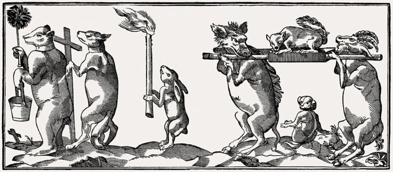 Satirical relief of the misguided priests from the Strasbourg Cathedral, animal parody, Alsace, France, Middle Ages, Europe