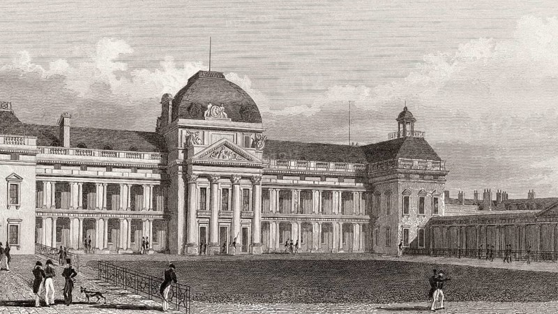The École Militaire, Paris, antique steel engraved print, 1831