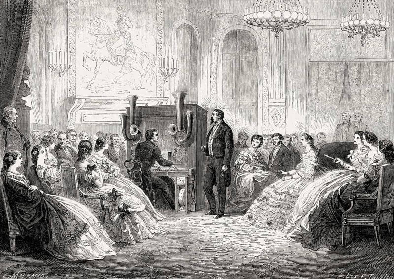 Johann Baptist Schalkenbach's Piano-Orchestre, performance before the Empress and Emperor of France, Palace of St Cloud, Paris, 1862