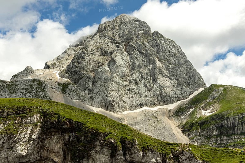 Mangart mountain in slovenia in summer