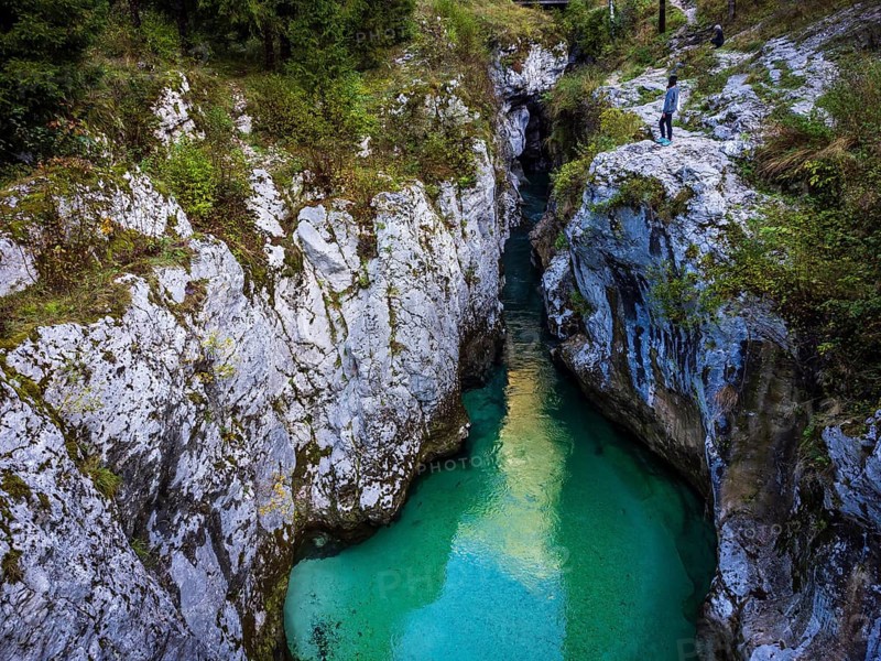 Soca river valley. Bovec, Julian Alps. Slovenia, Central Europe