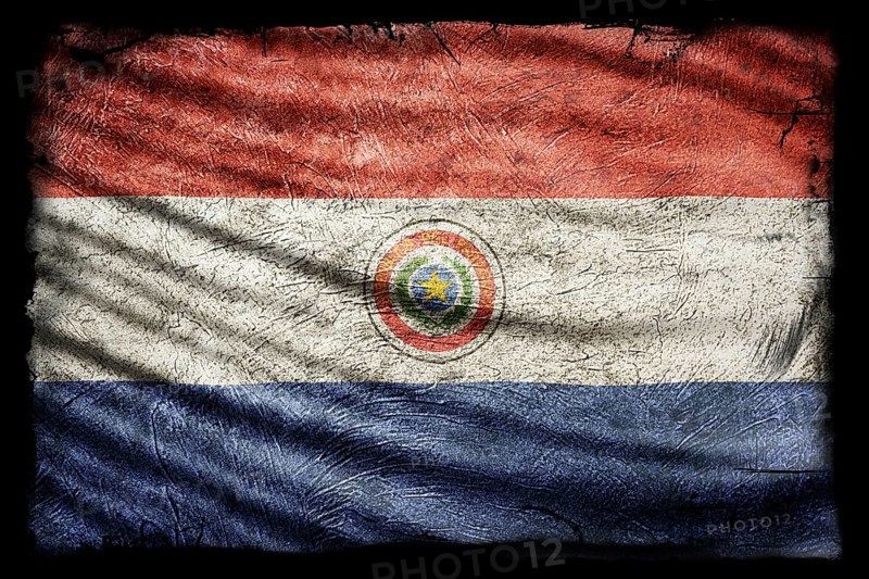 Paraguay Flag, Grunge Texture Background
