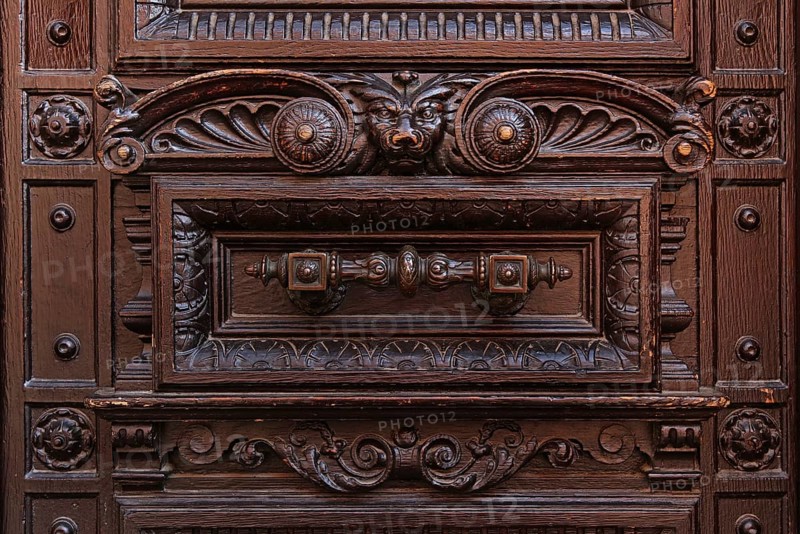 Carving on a door