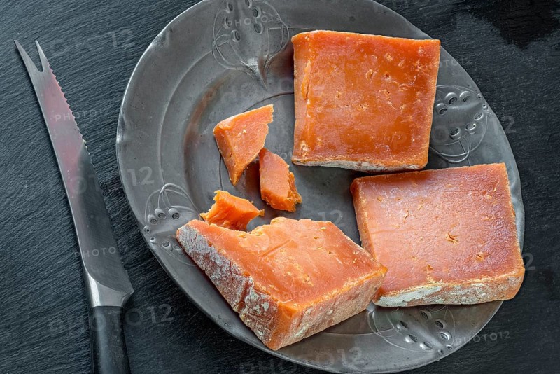 Red Leicester: Red hard cheese from Leicestershire in England, Great Britain