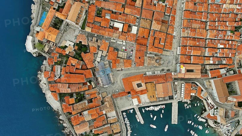 Aerial view of Dubrovnik, city in southern Croatia coast of Adriatic Sea