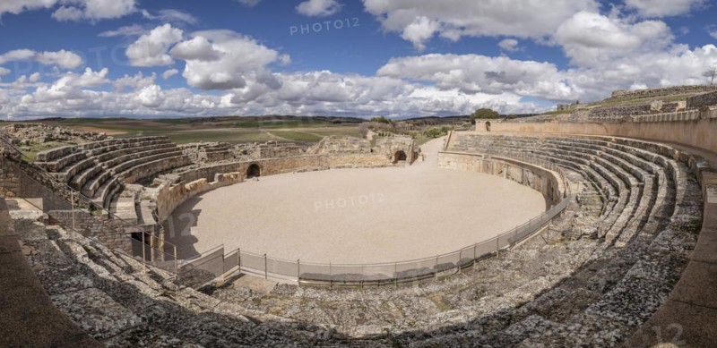 Anfiteatro de Segóbriga, parque arqueológico de Segóbriga, Saelices, Cuenca, Castilla-La Mancha, Spain, Europe
