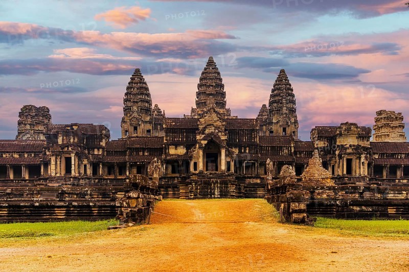 Angkor Wat seen from the East gate entrance