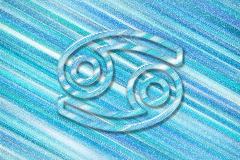 Cancer zodiac sign, blue background, Horoscope Astrology background, Cancer horoscope symbol, blue horoscope