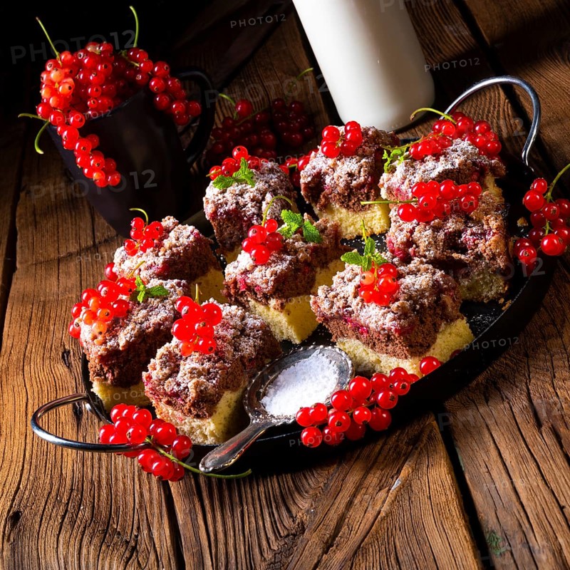 Gorgeous juicy chocolate cake with red currant
