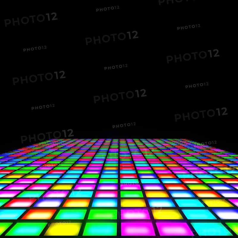 2d illustration of a multi color lights floor