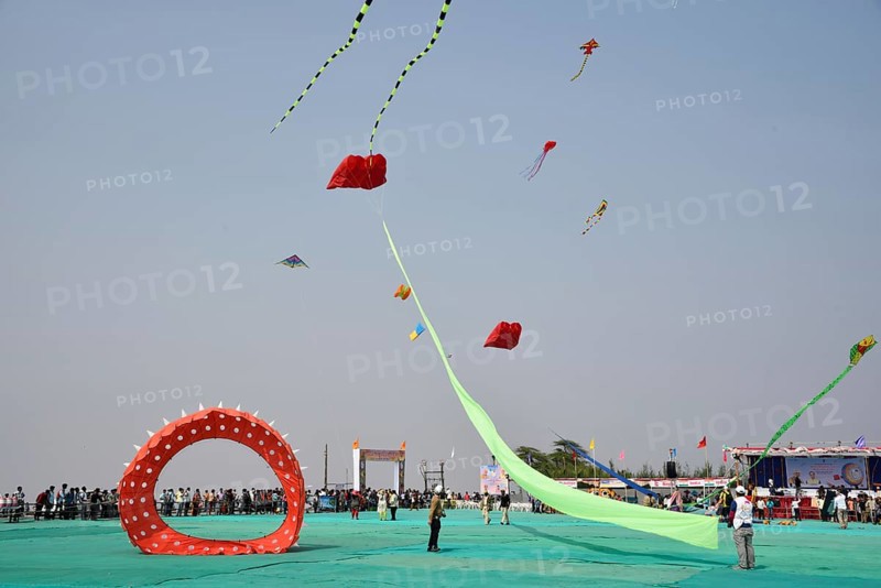 International Kite Festival, Tithal, Valsad, Gujarat, India, Asia