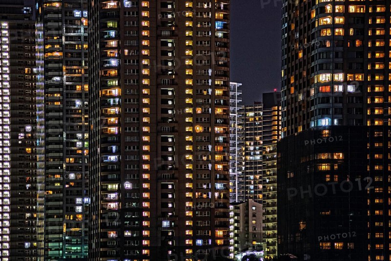 Image of skyscrapers of Chuo-ku, Tokyo. Shooting Location: Tokyo metropolitan area