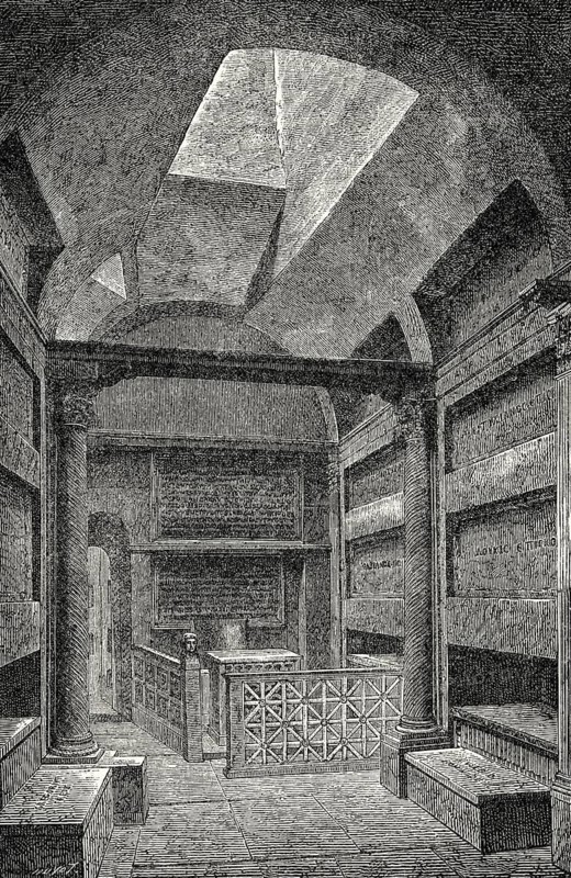 The Crypt of the Popes, Catacombs of Callixtus, Appian Way, Rome, rediscovered in 1854