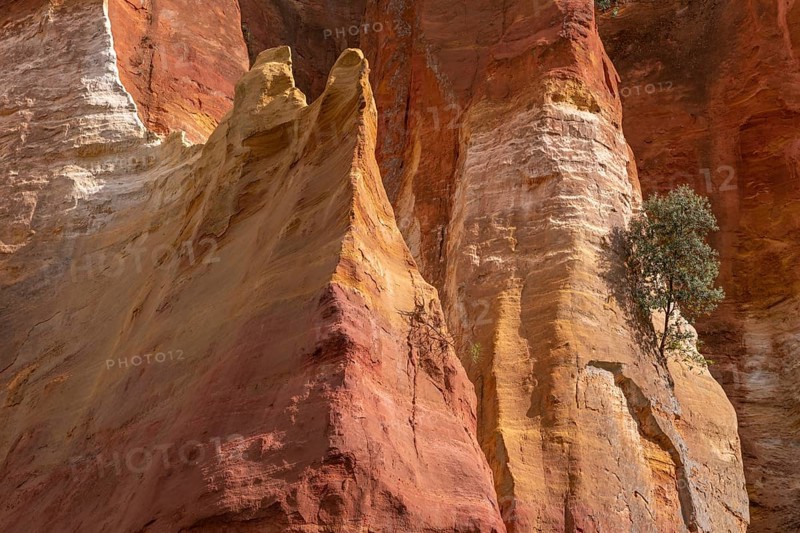 Luberon ocher near the village of Roussillon. Geological wonder in Provence
