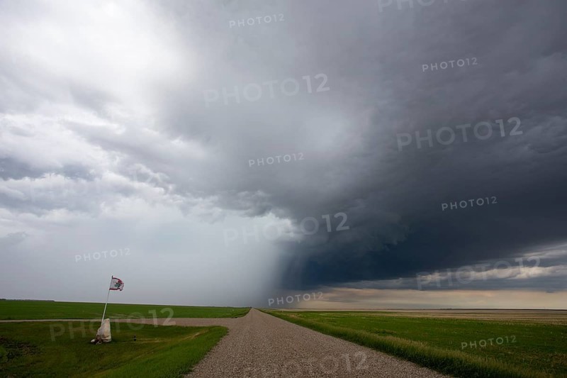 Ominous Storm Clouds Prairie Summer Rural Scene