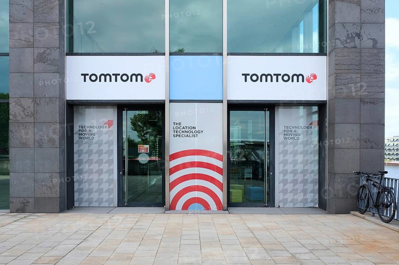 Berlin, Germany, July 13, 2022, entrance to Tomtom headquarters Germany in the Treptower, Europe