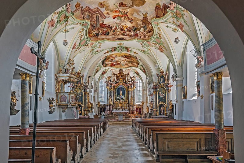 The parish church of St Laurentius, Königsdorf, Upper Bavaria, Bavaria, Germany, Europe