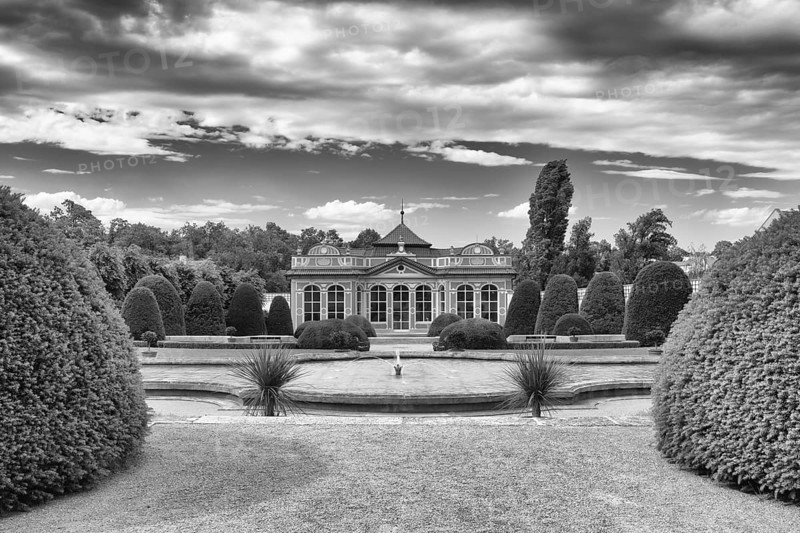 Beautiful garden near the Cernin palace in Prague